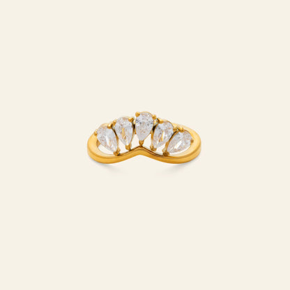 Teardrop Fan Zircon Ring