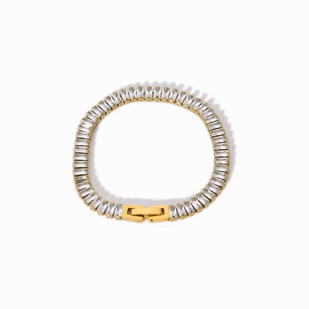 Baguette Crystal Tennis Bracelet