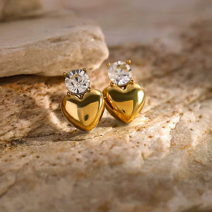 Crystal Heart Drop Earrings