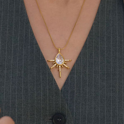 Radiant Starburst Crystal Necklace