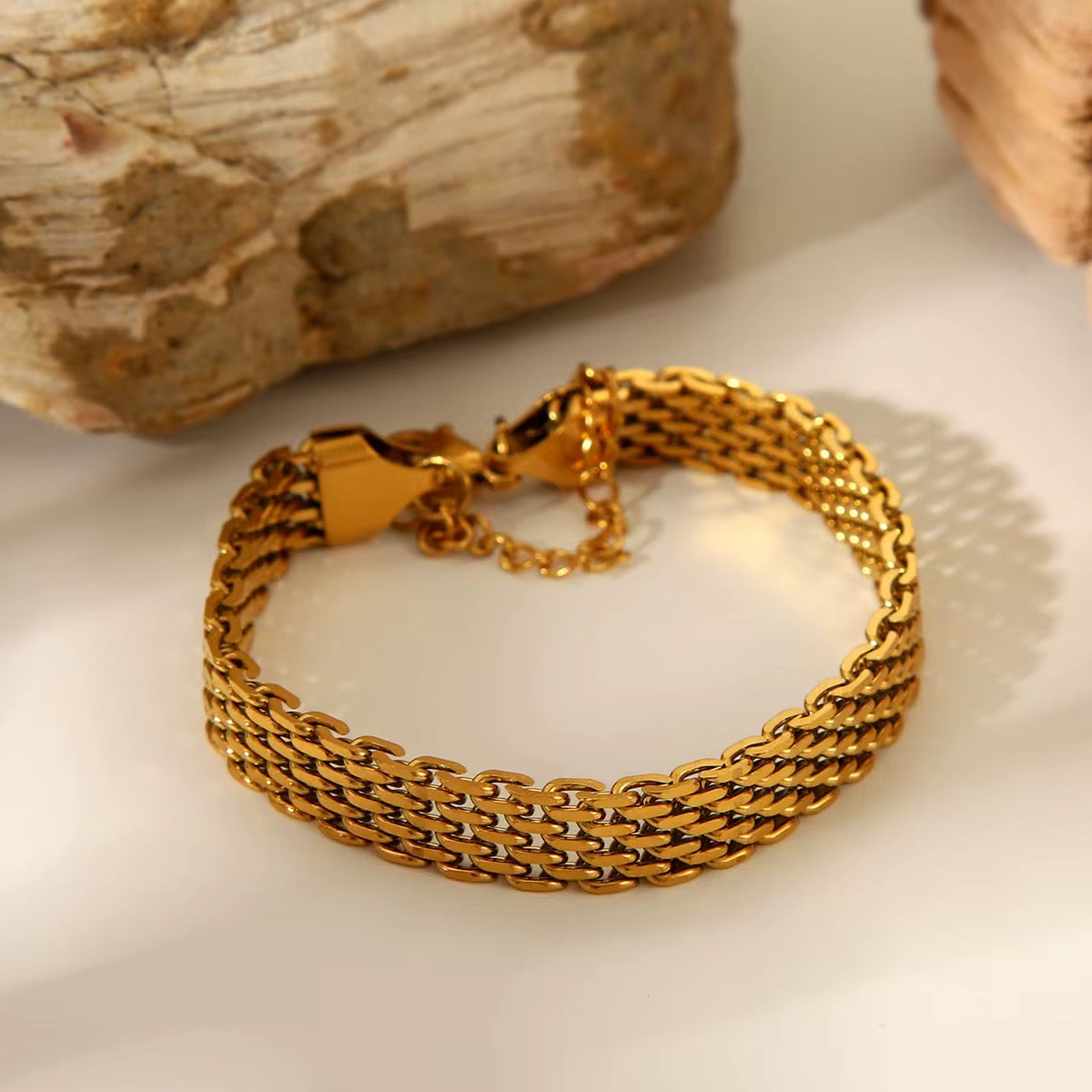 Multi-Strand Gold Mesh Bracelet