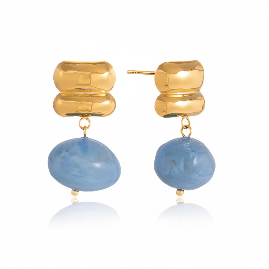 Marble Stone Drop Earrings