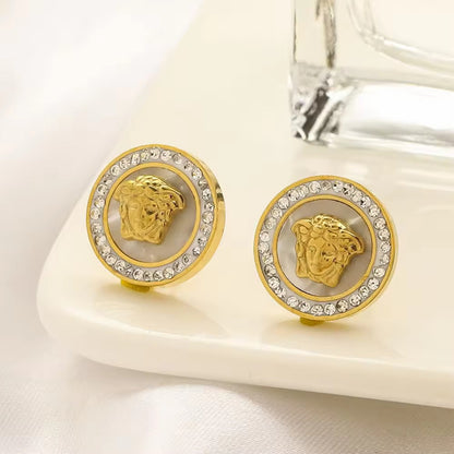 Medusa Coin Stud Earrings