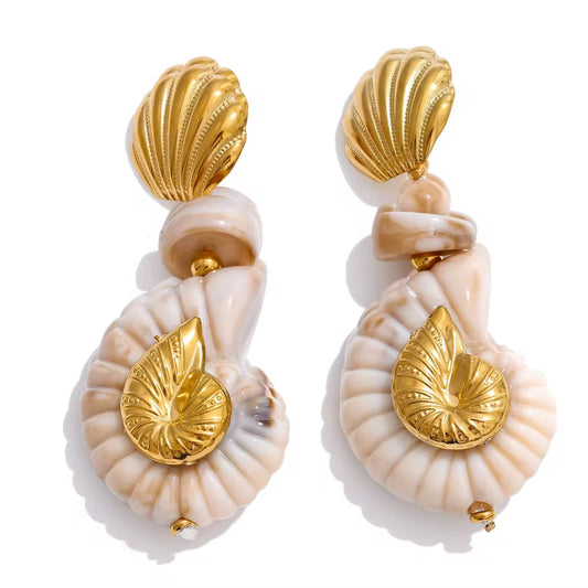 Ocean Shell Statement Earrings