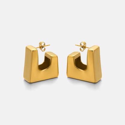 Gold Geometric Statement Stud