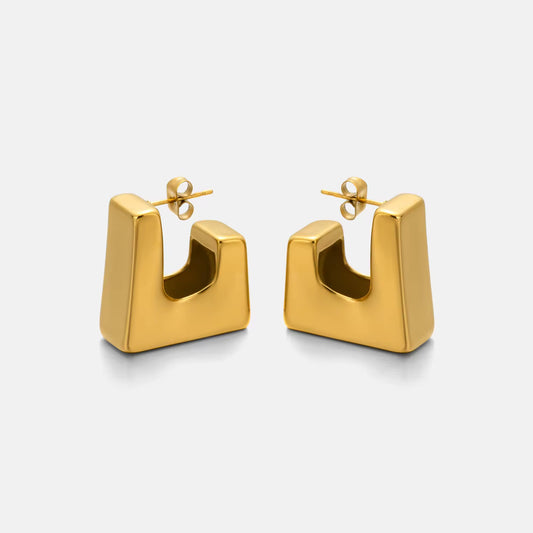 Gold Geometric Statement Stud