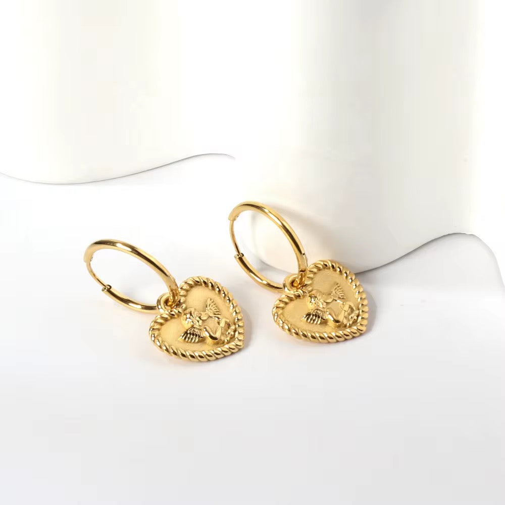 Angel Heart Drop Earrings