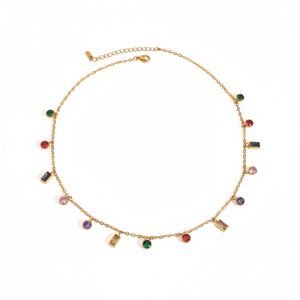 Rainbow Heart Layered Necklace
