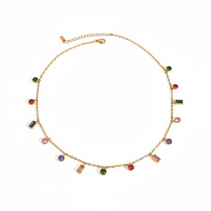 Rainbow Heart Layered Necklace