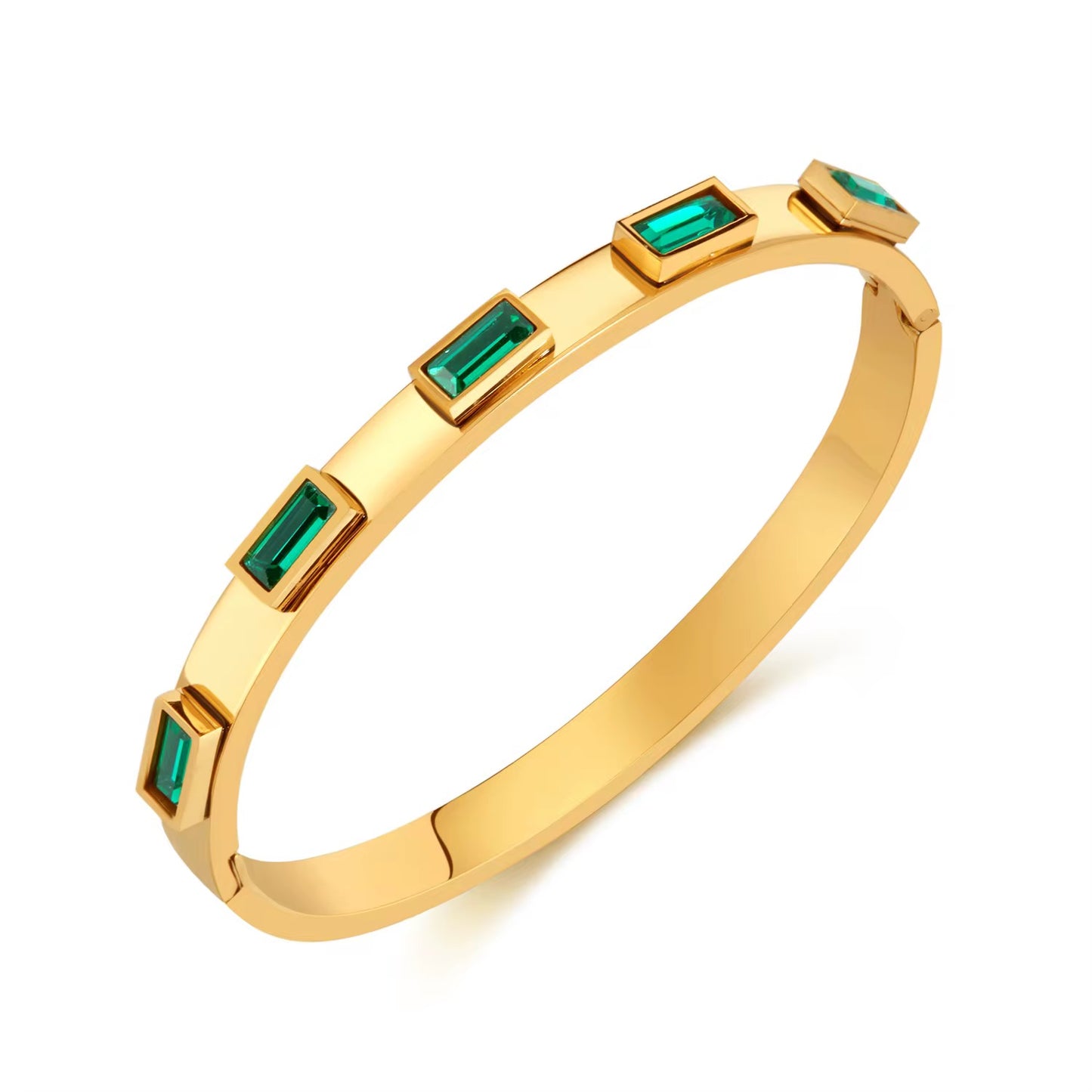 Emerald Luxe Crystal Bangle