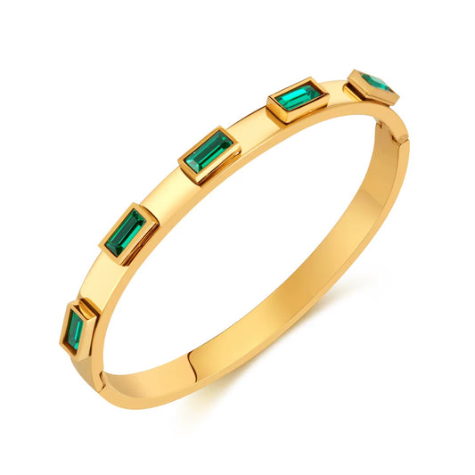 Emerald Luxe Crystal Bangle