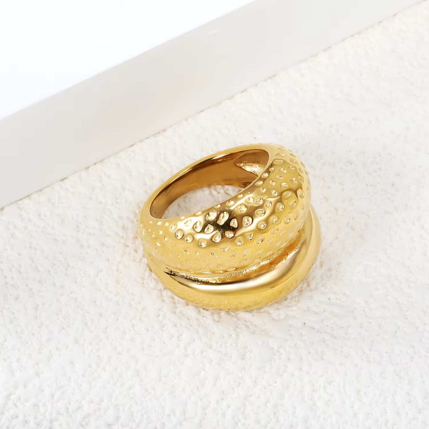Dual Texture Dome Ring