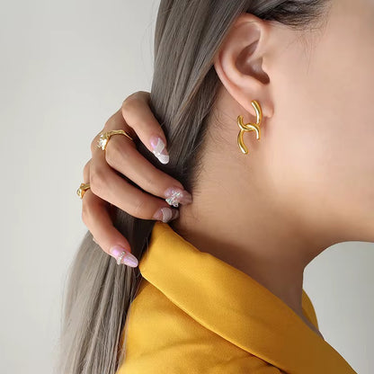 Gold Linked Drop Earrings