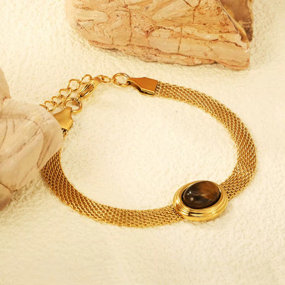 Multi-Layer Chain Bracelet with Stone