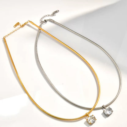 Minimal Crystal Pendant Necklace