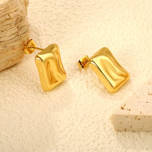 Sculpted Square Stud Earrings