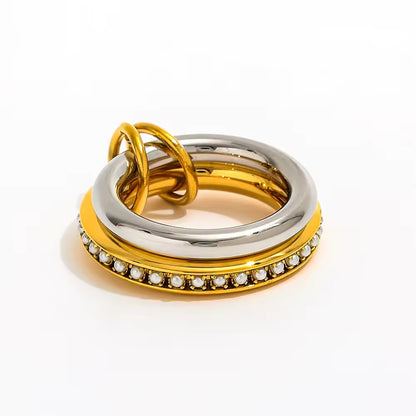 Luxury Two-Tone Zircon Statement Ring