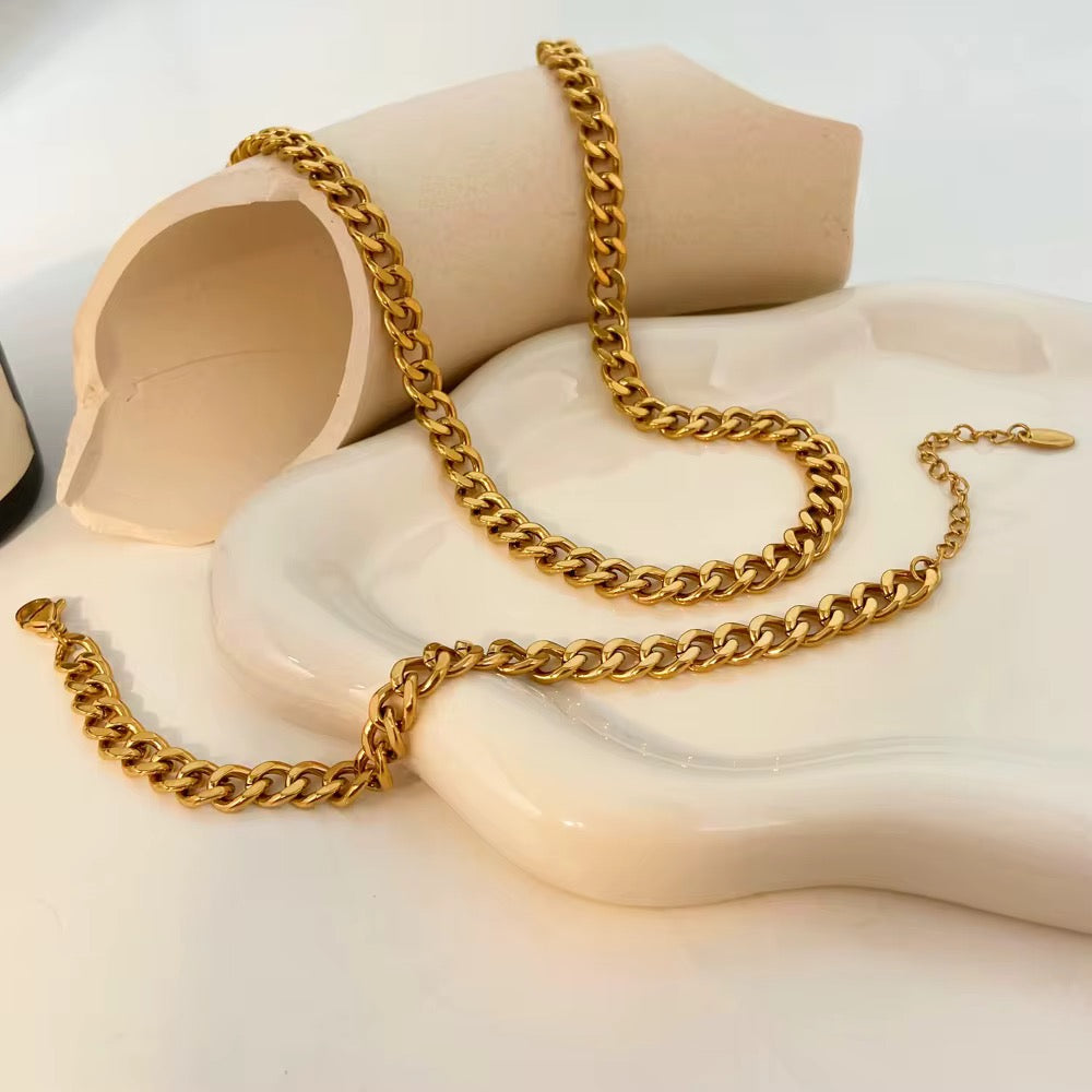 Cuban Link Chain Set