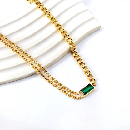 Luxe Green Stone Layered Necklace
