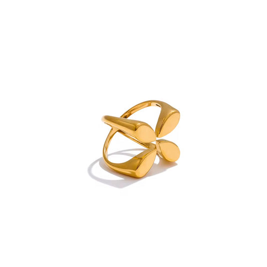Modern Sculpted Gold Statement Ring