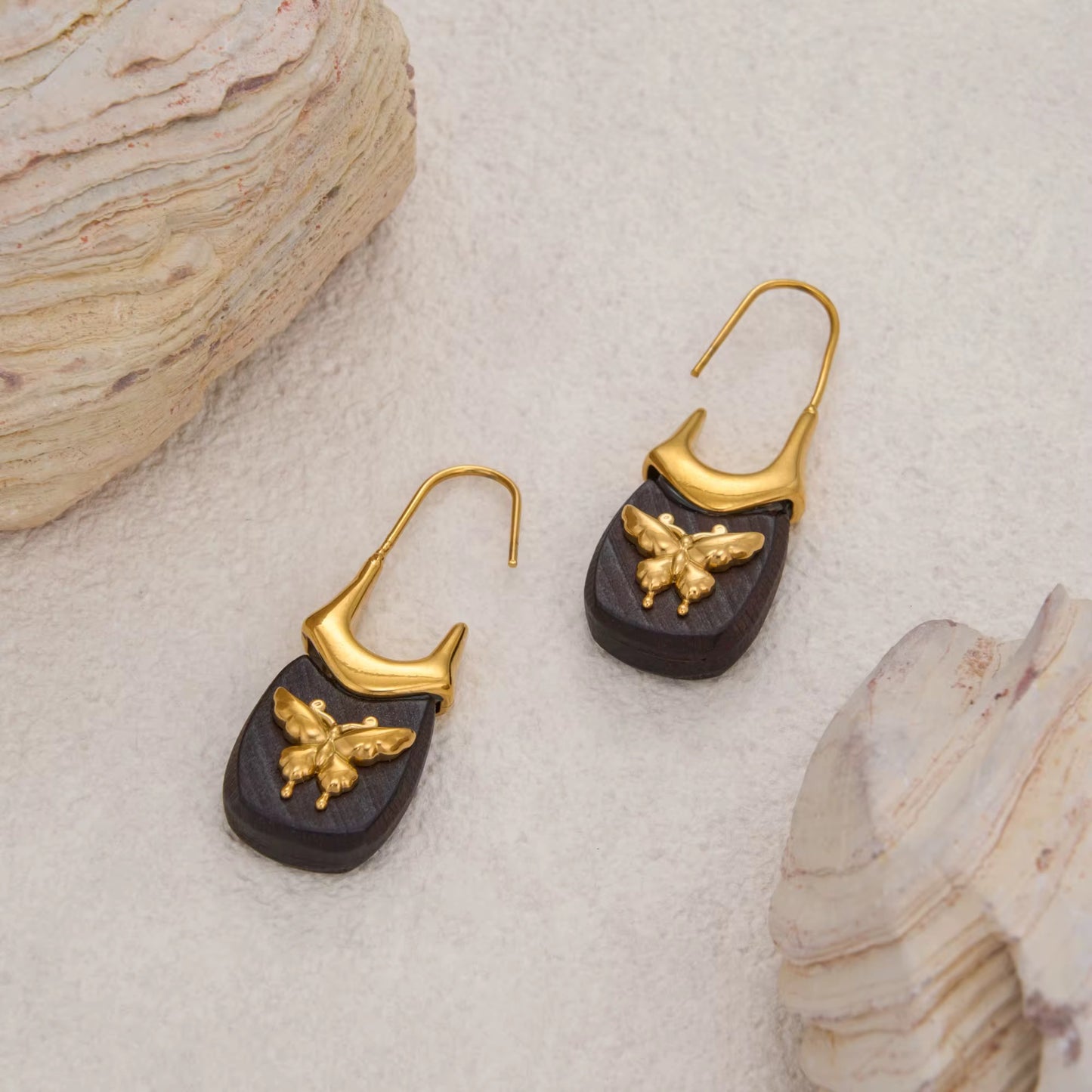 Midnight Butterfly Drop Earrings