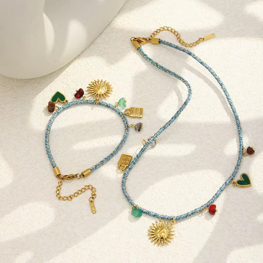 Sun Charm Rope Jewelry Set