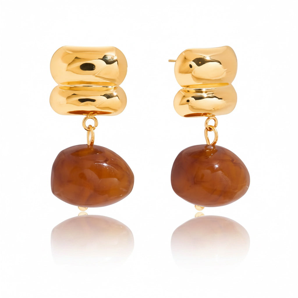 Marble Stone Drop Earrings