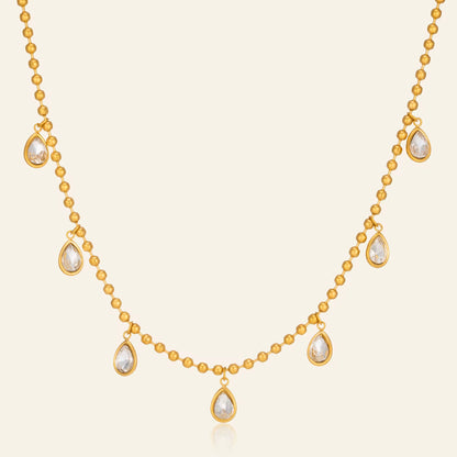 Golden Drop Charm Necklace