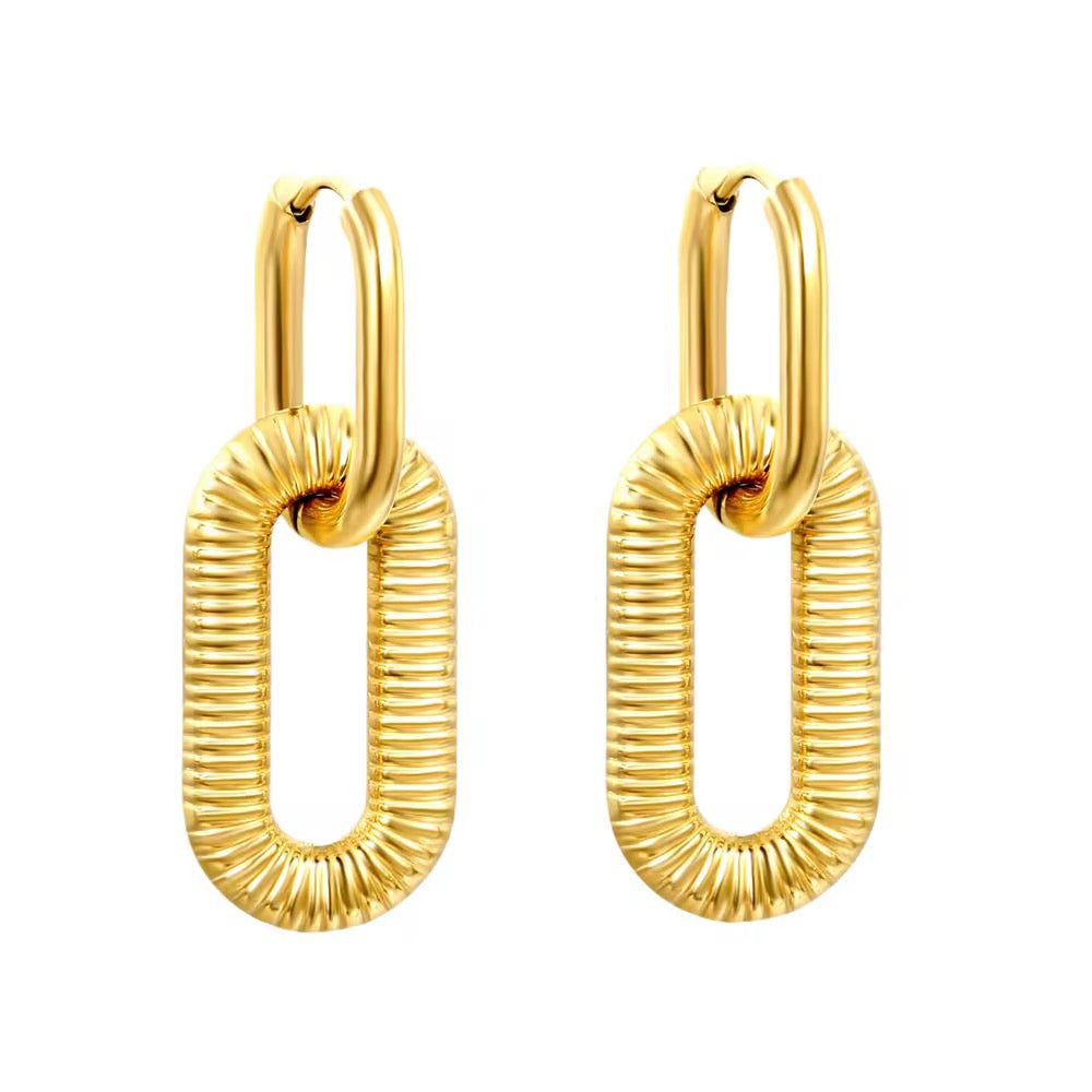Double Link Statement Earrings