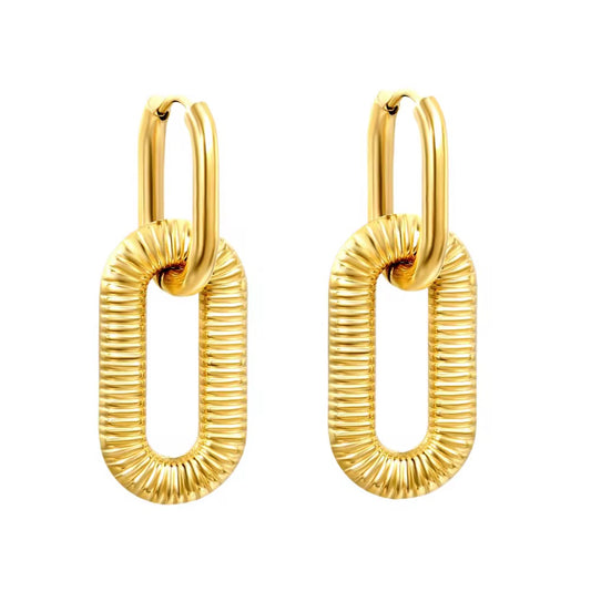 Double Link Statement Earrings