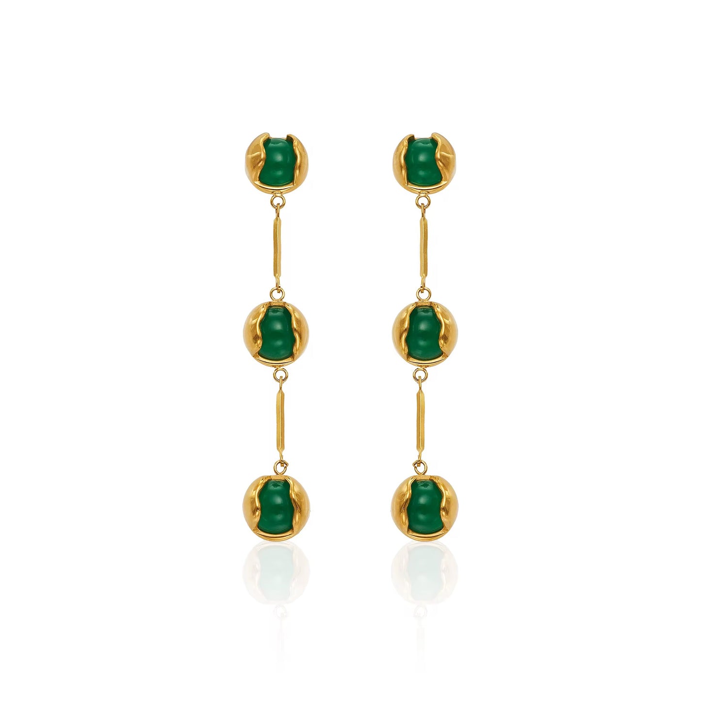 Emerald Drop Sculptural Earrings