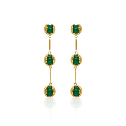 Emerald Drop Sculptural Earrings