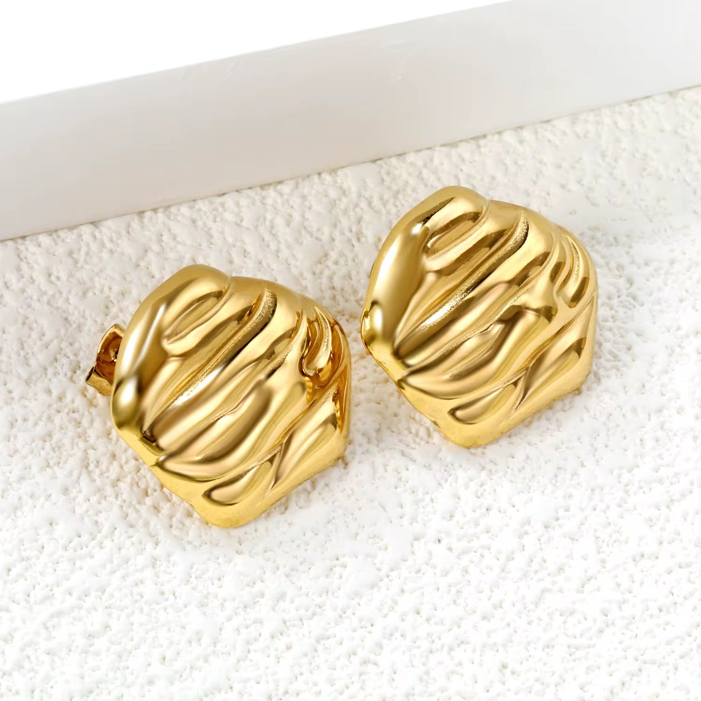 Sculpted Gold Stud Earrings