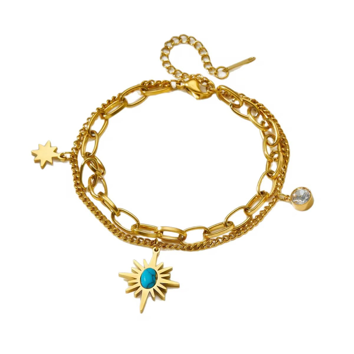 Sun Charm Layered Bracelet