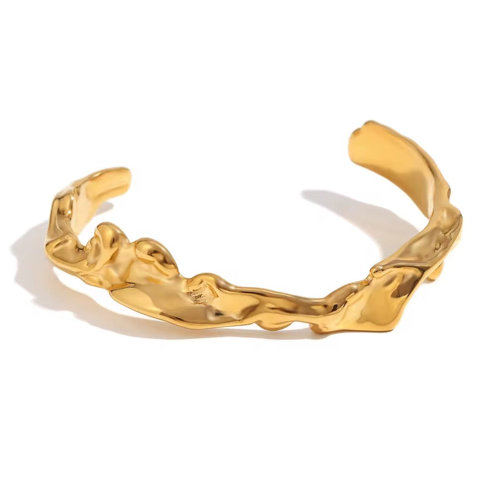 Gold Sculptural Cuff Bracelet