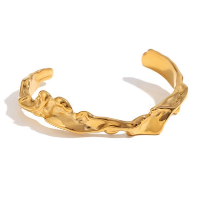 Gold Sculptural Cuff Bracelet