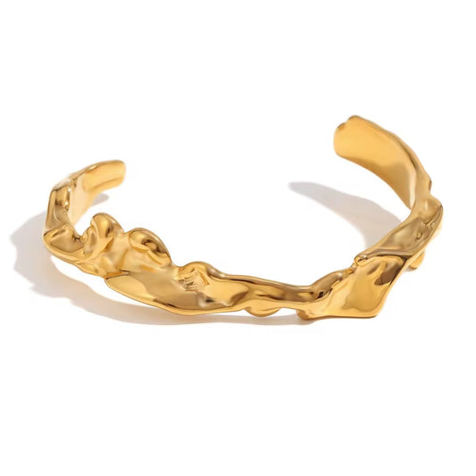 Gold Sculptural Cuff Bracelet