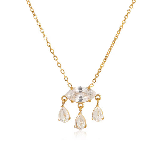 Celeste Drop Crystal Necklace