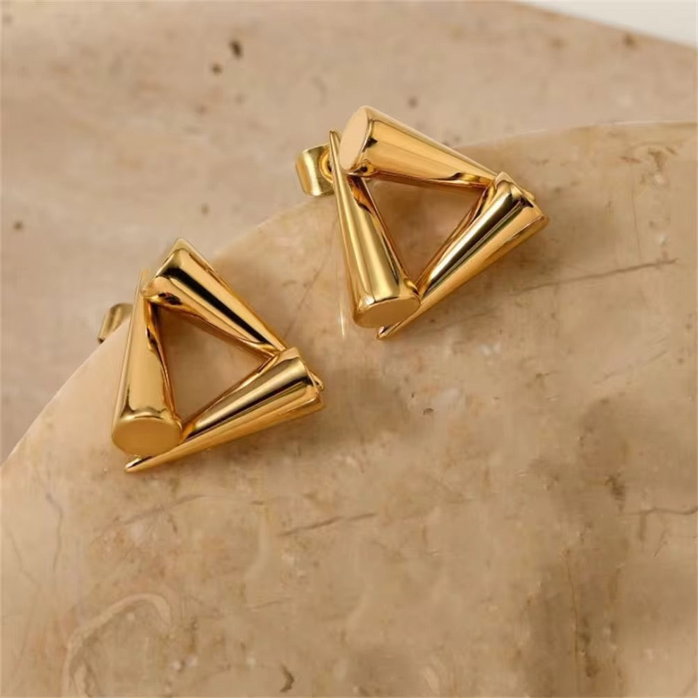 Modern Geometric Triangle Stud Earrings