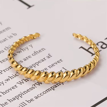 Gold Twisted Cuff Bracelet