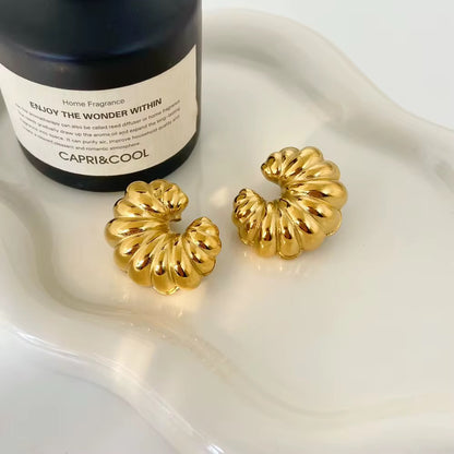 Croissant Twist Gold Earrings