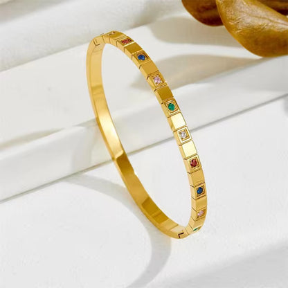 Rainbow Crystal Tile Bangle