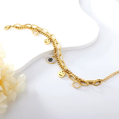 Layered Evil Eye Charm Bracelet