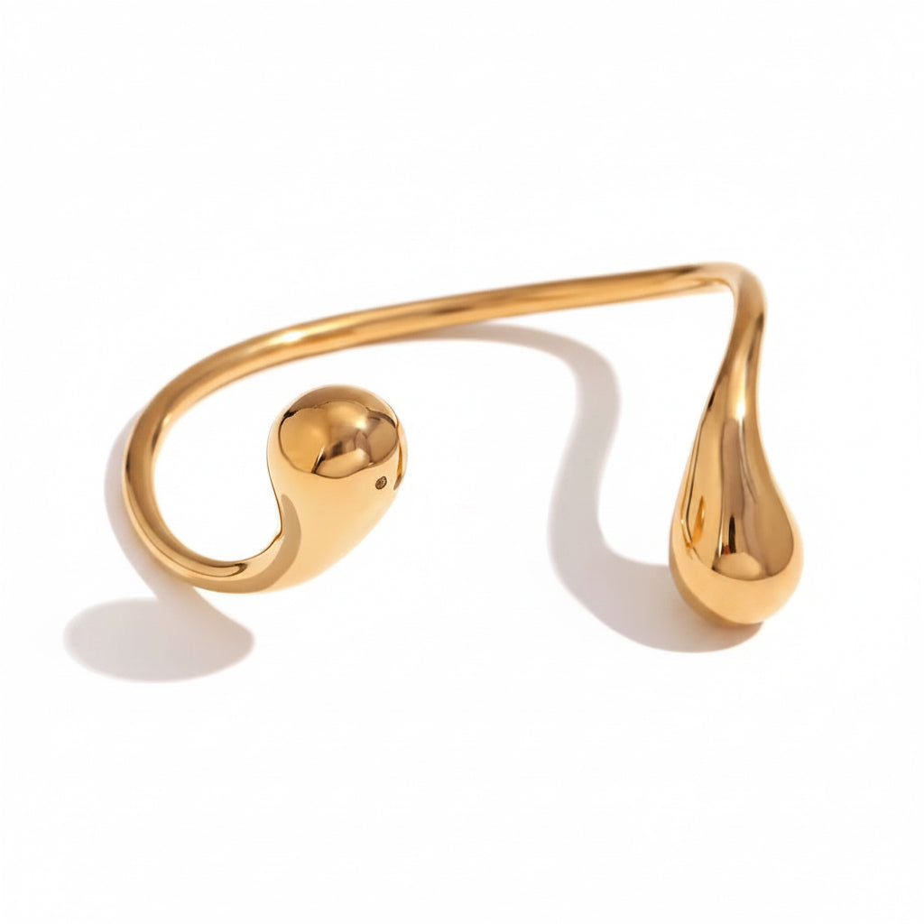 Sculptural Open Cuff Bracelet & Ring Set