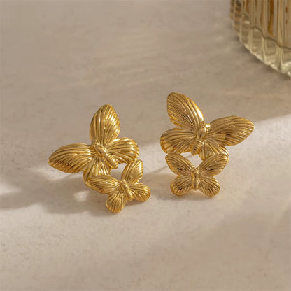 Golden Butterfly Statement Earrings