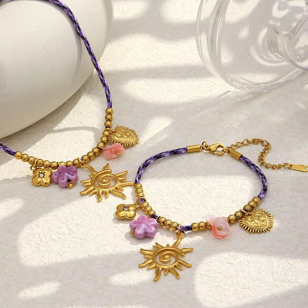 Celestial Sun Charm Jewelry Set