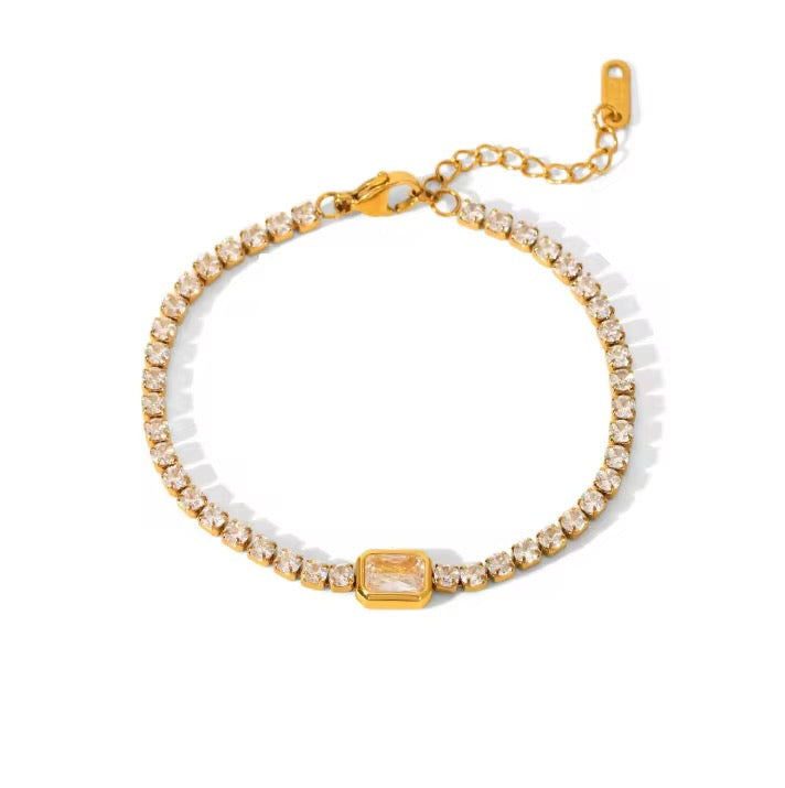 Minimal Crystal Tennis Bracelet