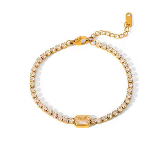 Minimal Crystal Tennis Bracelet
