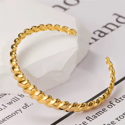 Gold Twisted Cuff Bracelet