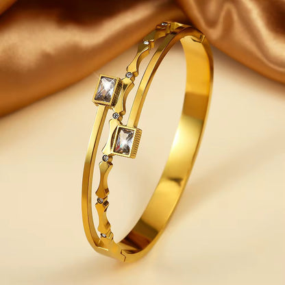 Luxury Gold Zirconia Bangle Bracelet